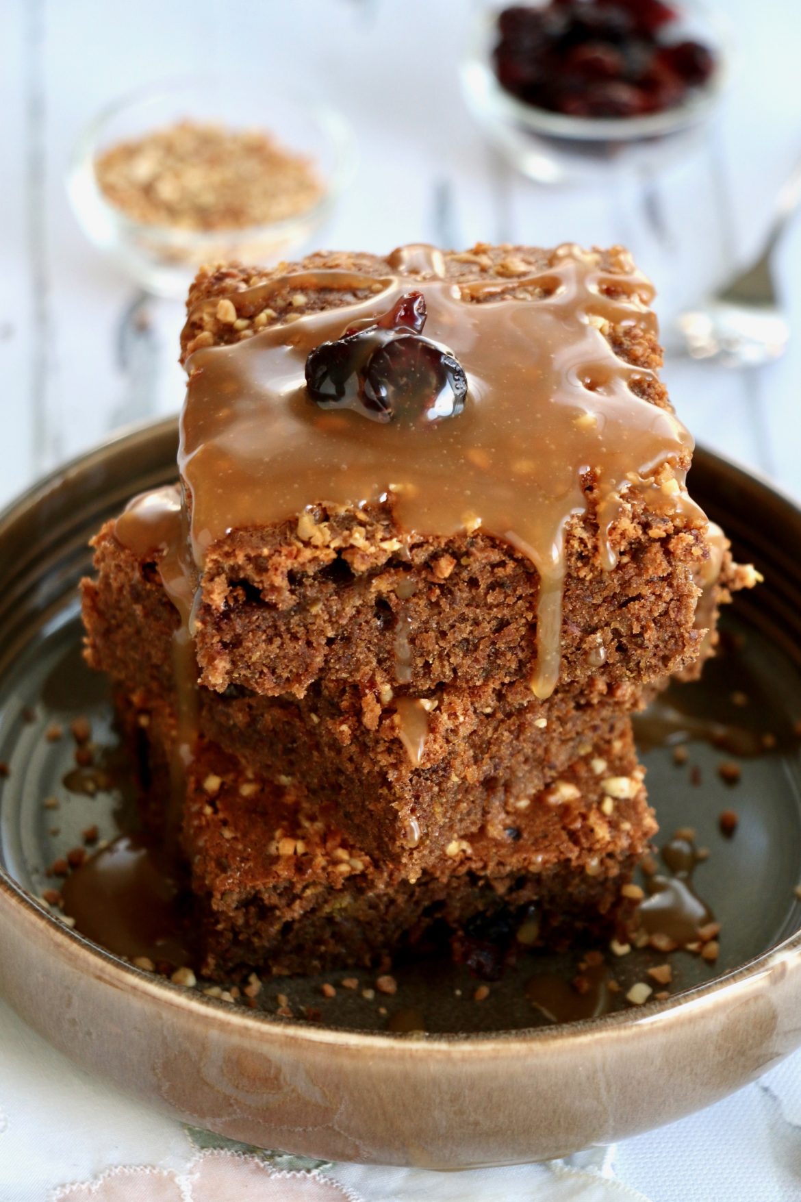 Brownie chocolat pistache et pralin