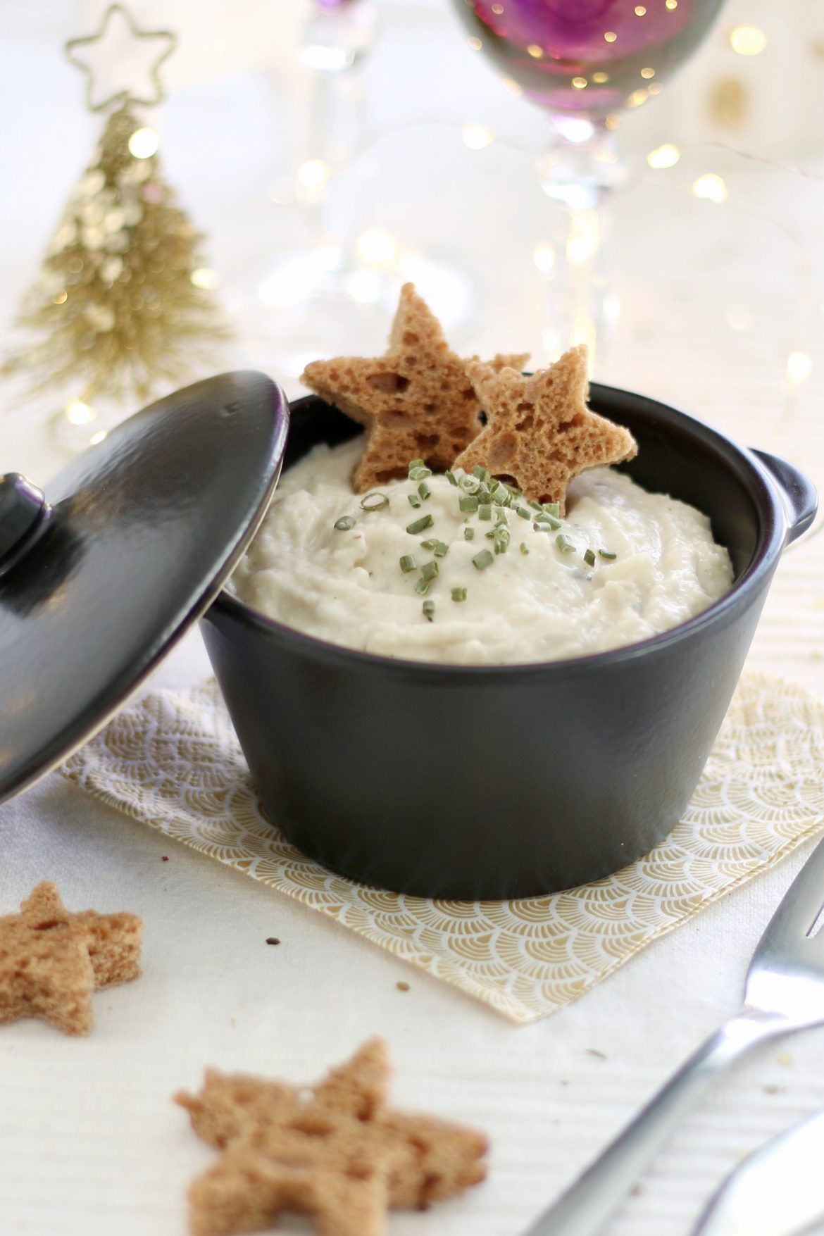 Délicate mousseline d'igname coeur foie gras et rhum vieux