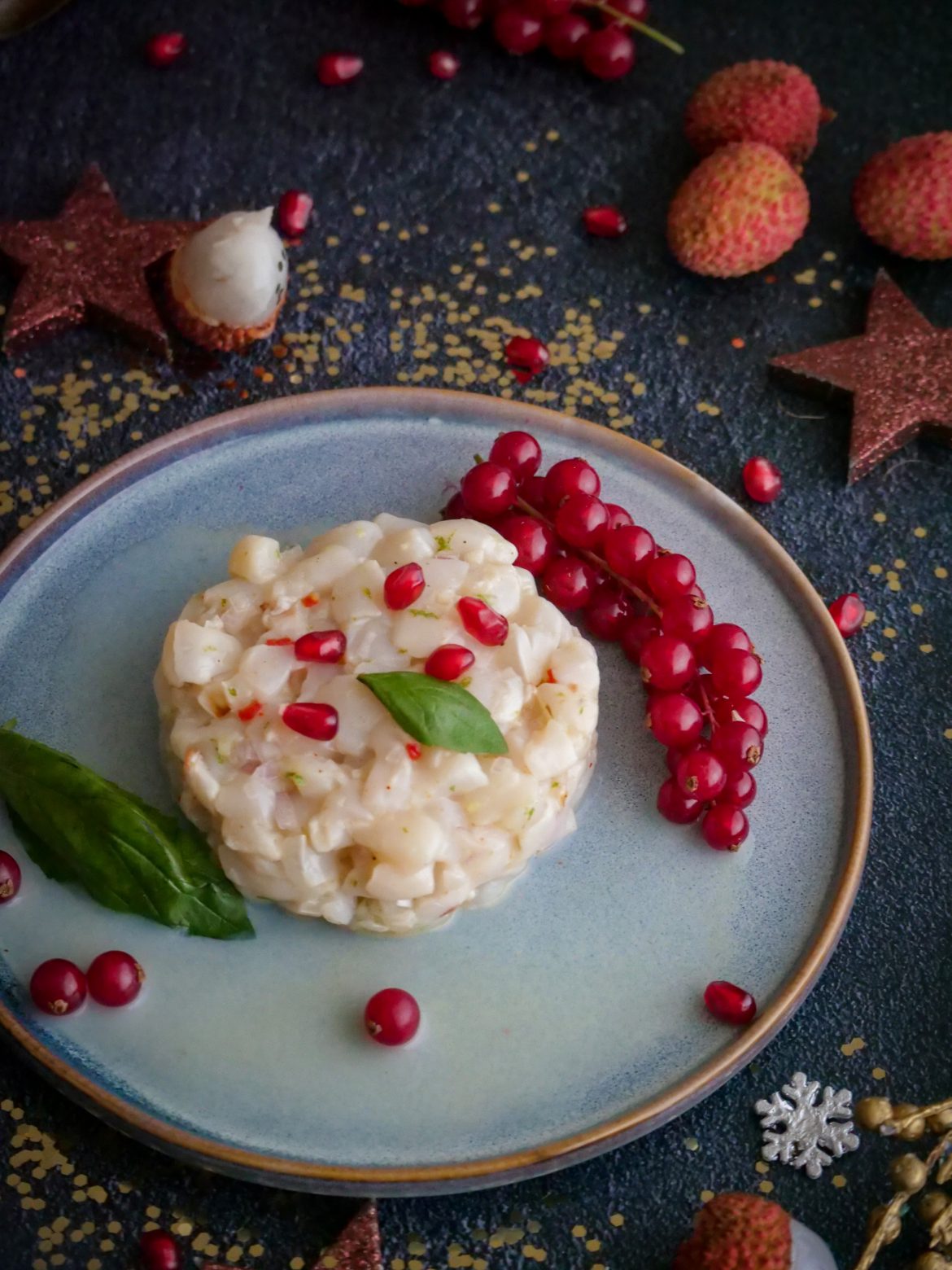 tartare de saint-jacques aux litchis