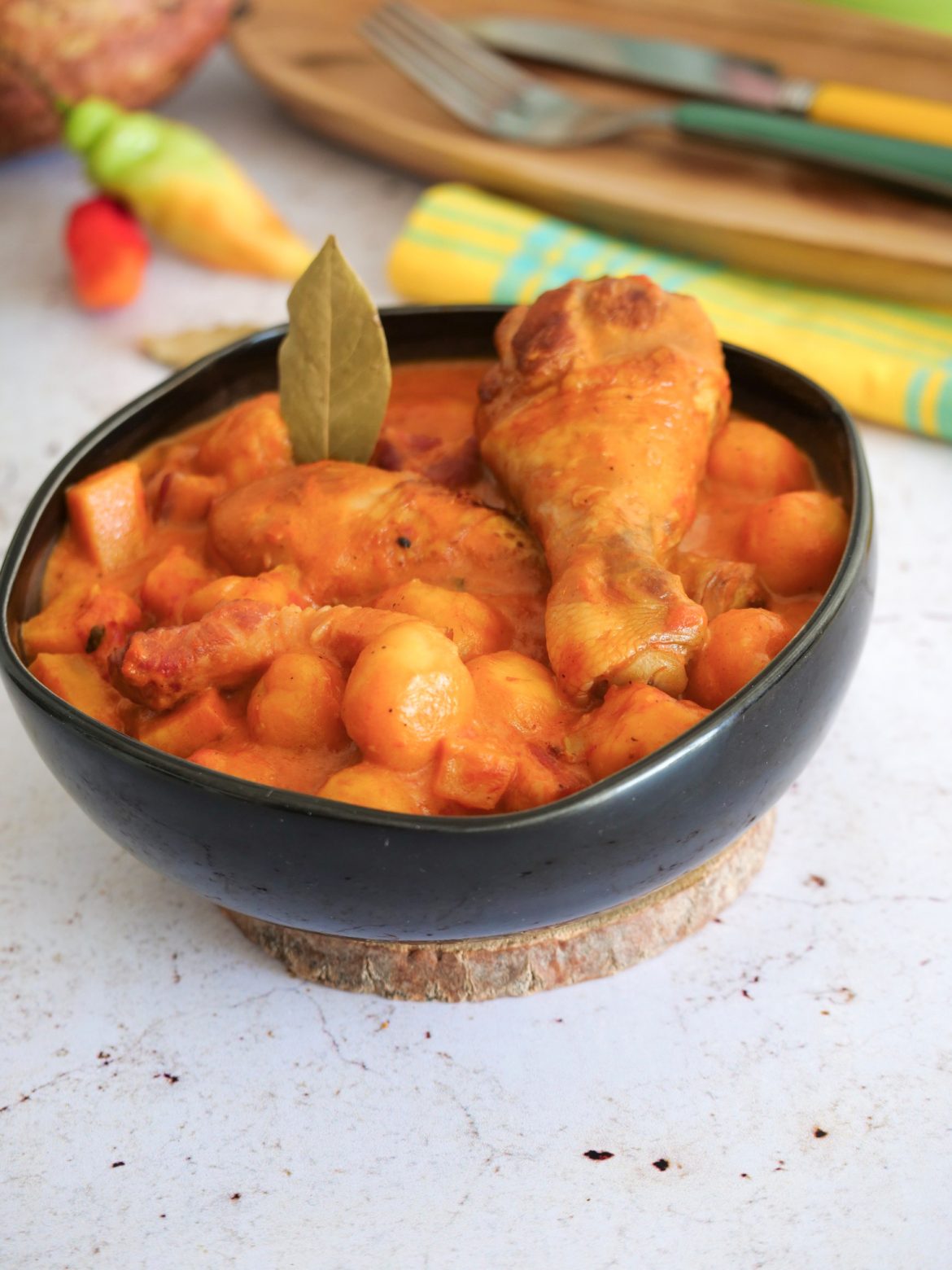 Dombrés patate douce poulet lait de coco