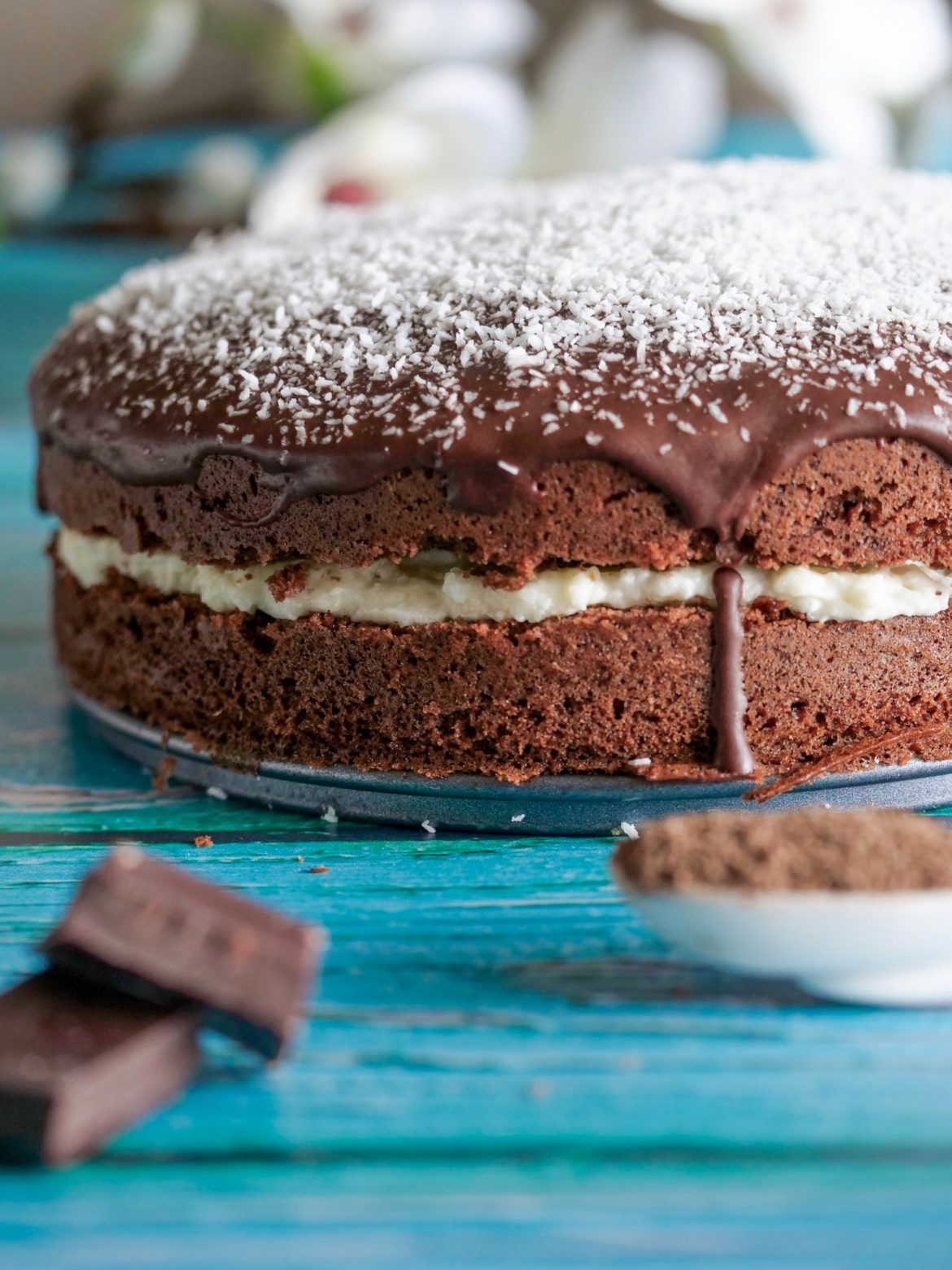 gâteau chocolat crème coco
