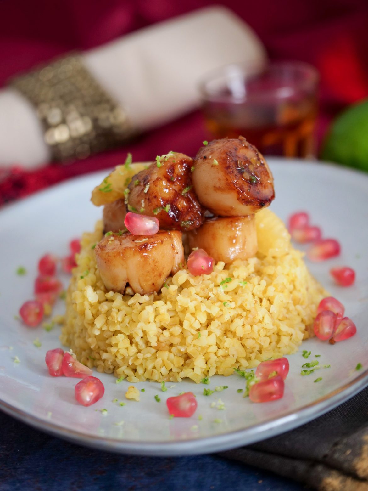 Saint-Jacques caramélisées au rhum et vanille