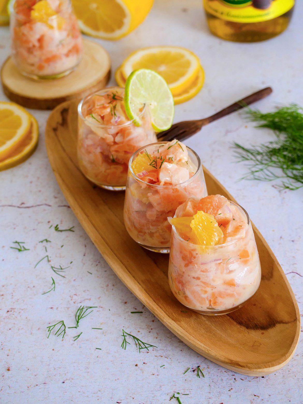 Tartare de saumon aux agrumes