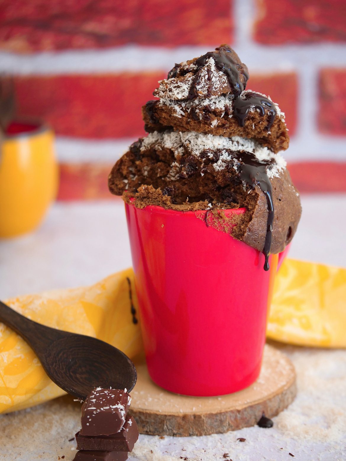 Mug cake chocolat coco vegan