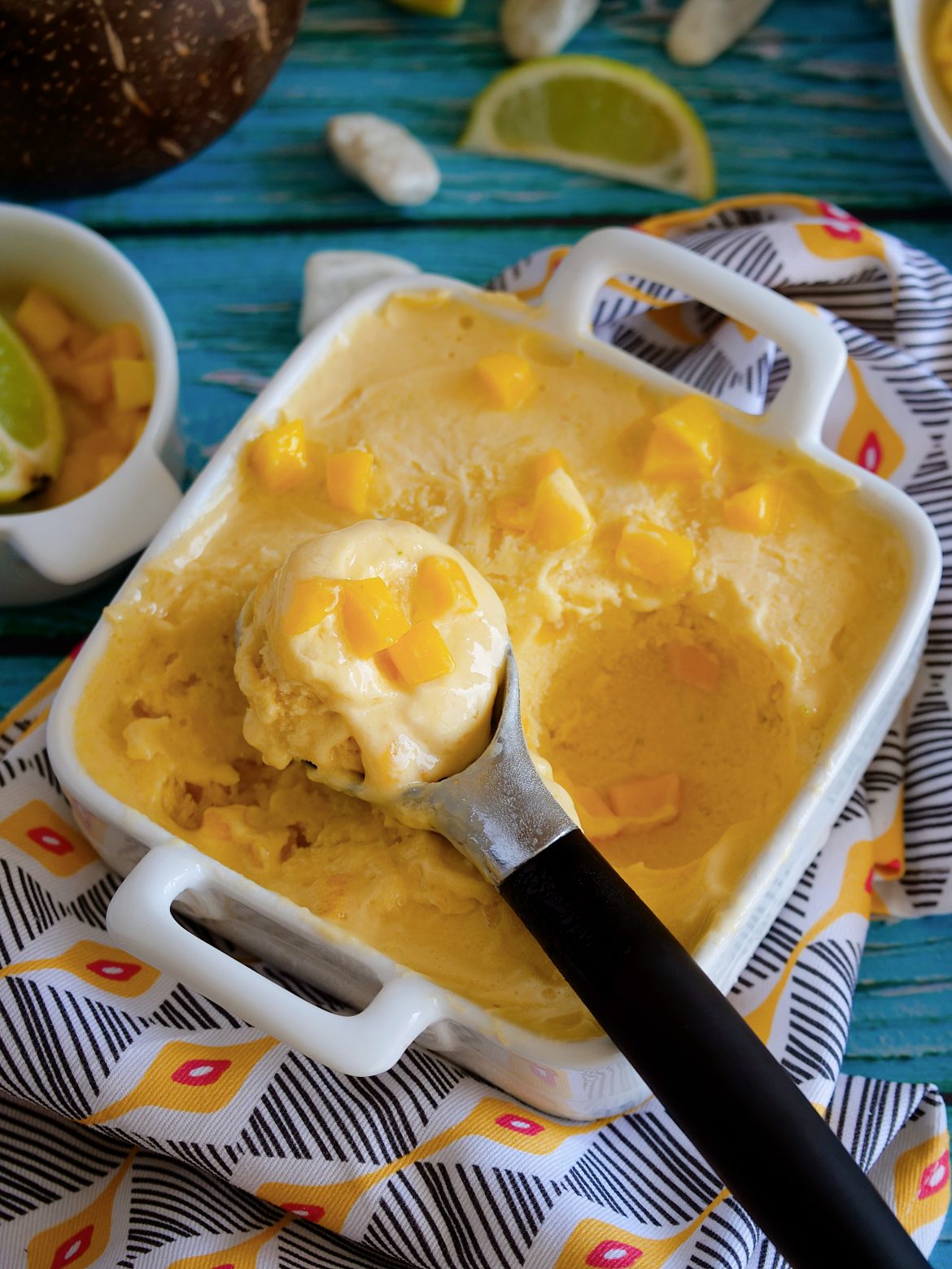 sorbet à la mangue et crème de coco