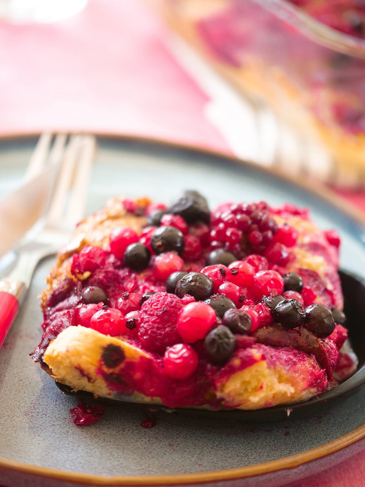 Brioche perdue rôtie aux fruits rouges